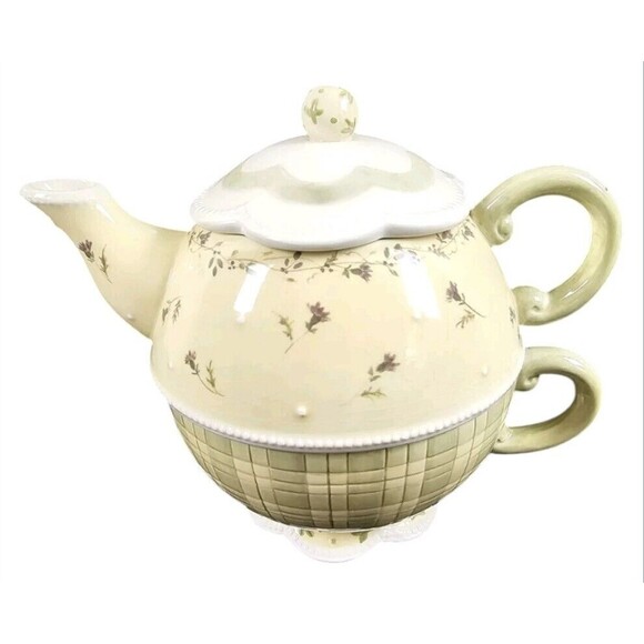 Vintage Devonshire Teapot Place Woodsong Demdaco 2002 Heather Goldminc - Picture 1 of 3